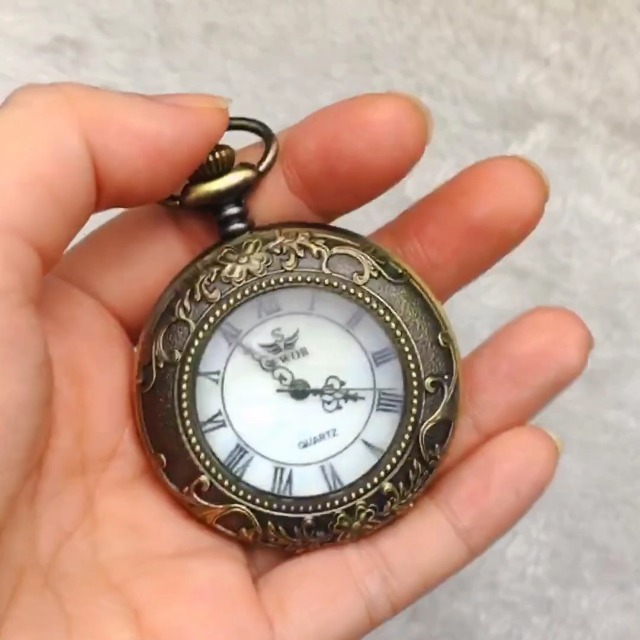 Montre Poche à Motif Locomotive à Vapeur Rétro Hommes,Grandes Montres