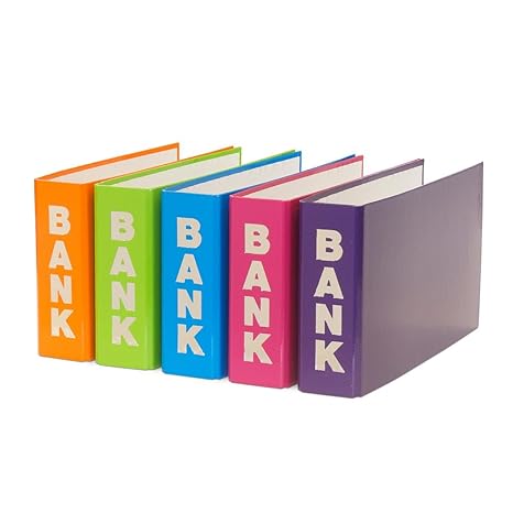 5 Bankordner / 140x250mm / je 1x orange, hellgrün, hellblau, pink und lila