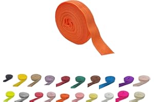FAYADA Fold Over Elastic,5/8" Foldover FOE Trim Elastic Ribbon,Stretch FOE Band for Hair Ties Headbands Sewing Craft -5 Yards (Neon Orange)