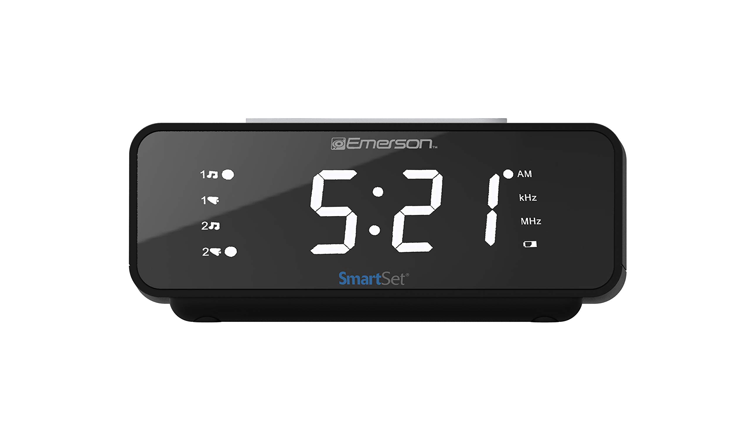 New Emerson SmartSet Alarm Clock Radio (AM/FM Radio, Dimmer,Sleep Time