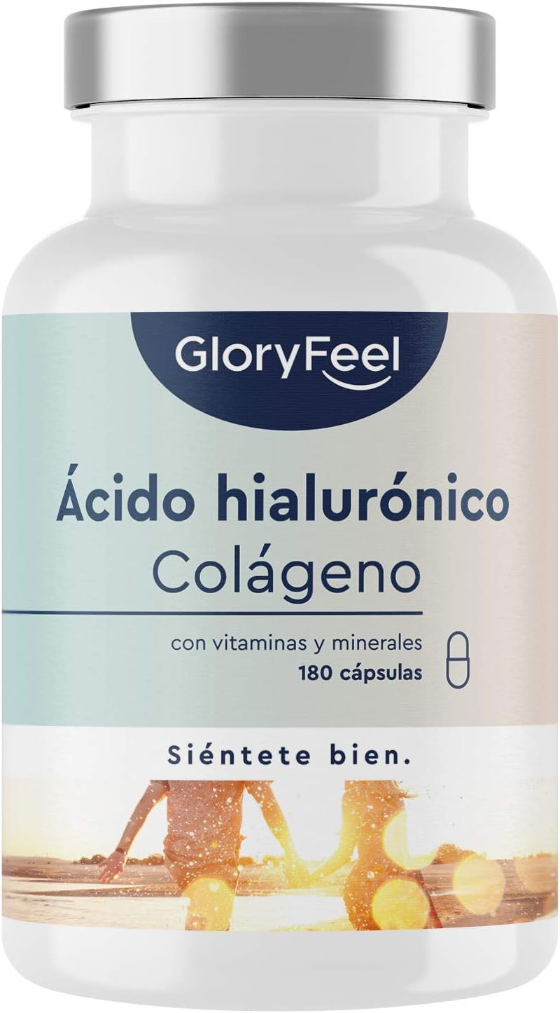 Colágeno + Ácido hialurónico + Biotina + Vitamina C natural + Zinc + Selenio + Extracto de bambú - Para la piel, articulaciones, los huesos y el cabello -180 cápsulas (Suministro para 3 meses)