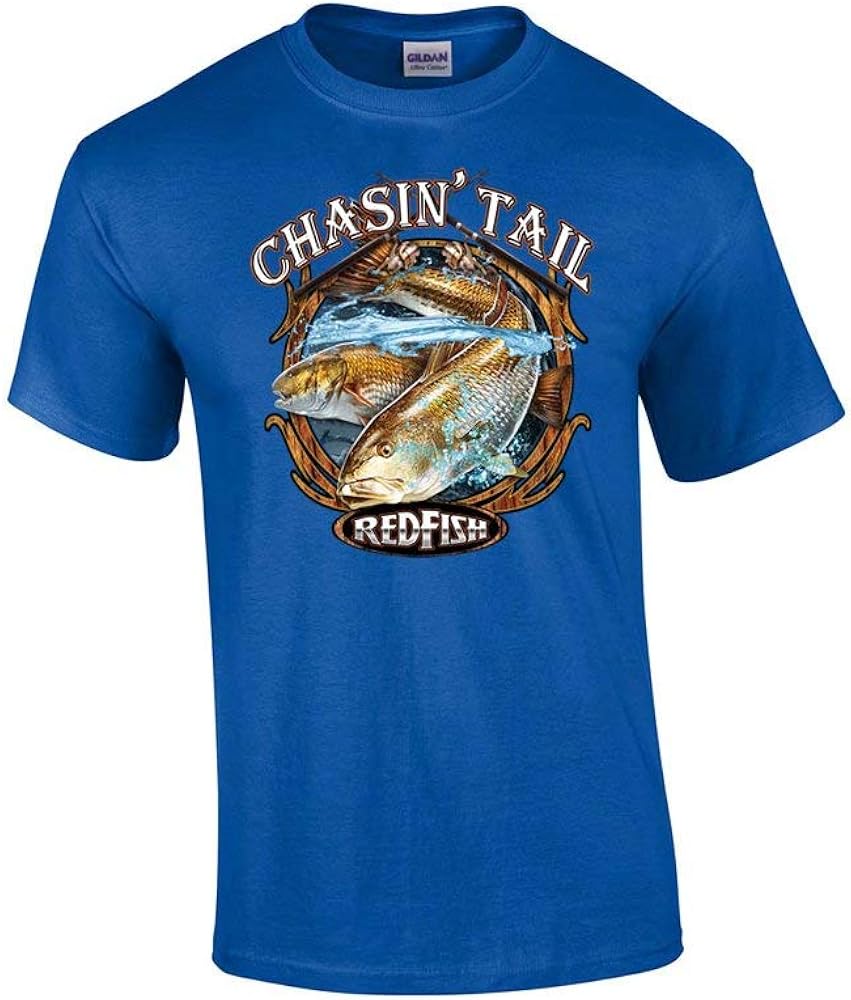 Fishing Tee Shirt Chasin Tail Redfish Fishin Fisherman