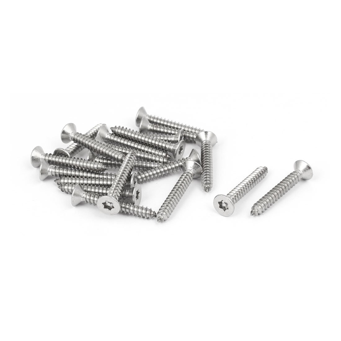 Sourcingmap 4.2mmx30mm 304 Stainless Steel Flat Head Star Drive Self Tapping Screw 20pcs