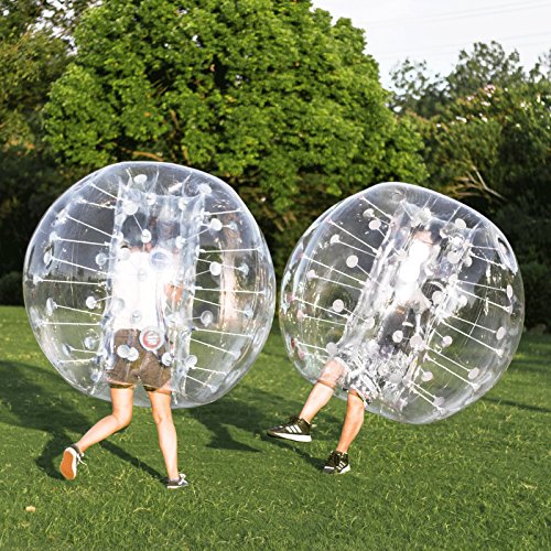 Popsport Inflatable Bumper Ball Set 4FT Bubble Soccer Ball Suit 2 Pack 0.8mm Eco-Friendly PVC Zorb Ball Human Hamster Ball for Adults and Kids (4FT 2Pcs)