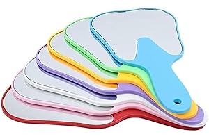 Smowfes Tooth Shaped Handheld Mirrors - 9.8"x5.1" Medical-Grade Dental Mirror for Vitrectomy Recovery Training, Dual-Purpose Mirror Tools with Precision Reflection