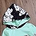 HAPPYMA Infant Toddler Baby Girl Sweatshirt Floral Hoodie Outfits Tops +Pants Clothes Set (Green, 18-24 Months)