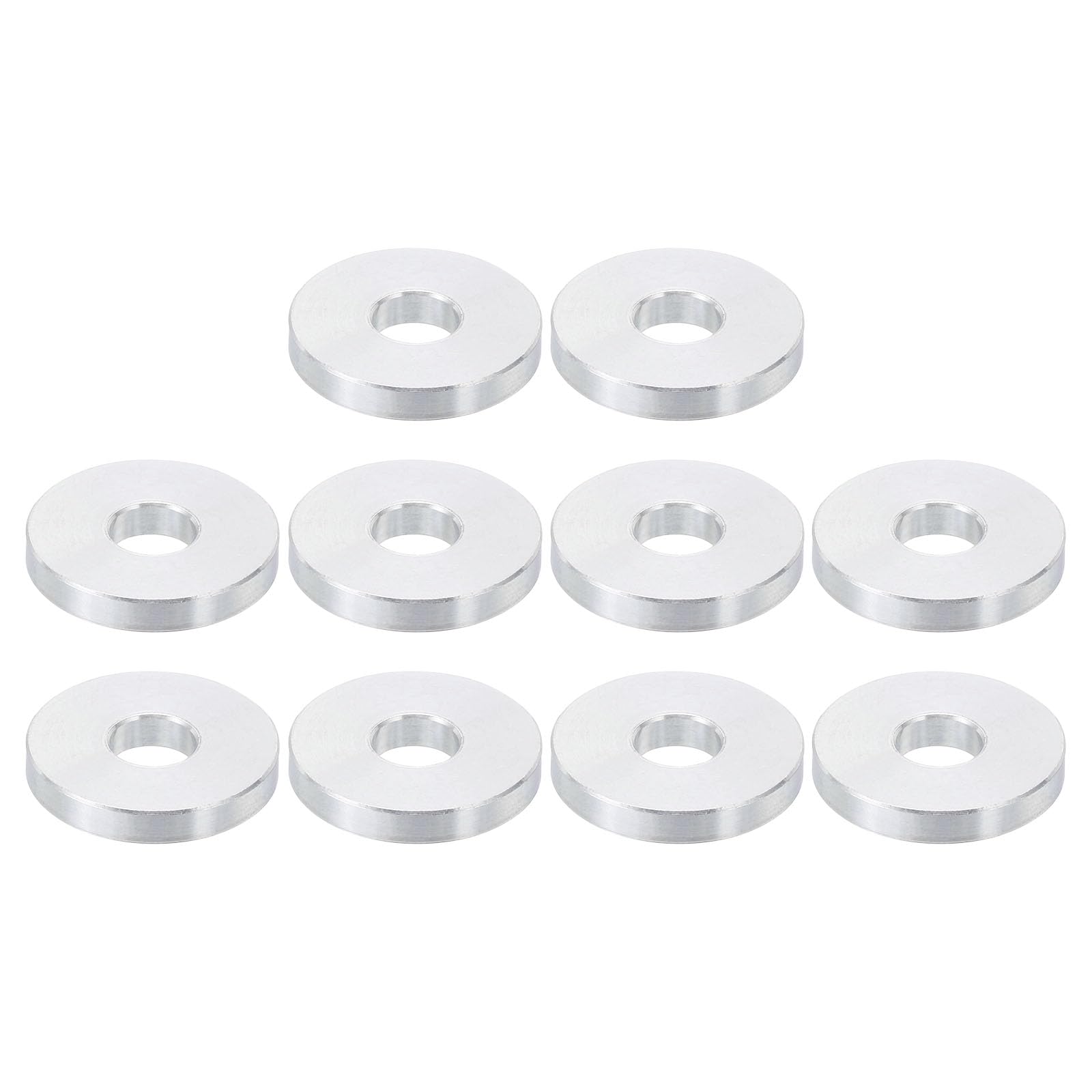 PATIKIL M8 Aluminum Spacers, 10 Pcs Metal Spacer Aluminum 8.5mm ID x 25mm OD x 4mm L Aluminum Spacer Screw Standoff Round for 5/16" or M8 Screw Bolts