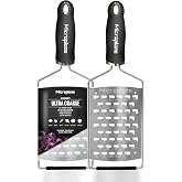 Microplane Gourmet Series Ultra Coarse Grater - Stainless Steel Durable Cheese &amp; Vegetable Grater with Non-Slip Handle for Kitchen, Professional Chef Tools &amp; Equipment