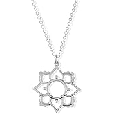 Boma Jewelry Sterling Silver Lotus Pendant Necklace, 18 Inches