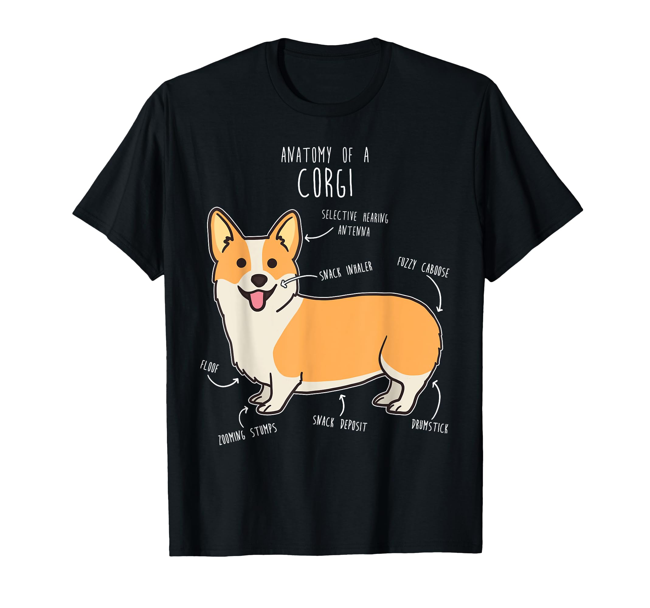 Corgi Anatomy, Cute Funny Pet Pembroke Welsh Corgi Dog T-Shirt