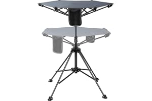 Stonehomy Patio High Bar Table with Adjustable Height (25.2"/36.6"), Folding Tall Bistro Pub Table Outdoor Camping Coffee Table with 600D Waterproof Oxford Cloth Tabletop, Includes Storage Bag