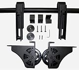Black Sliding Barn Door Kit with 170cm Rolling Ladder Hardware Set view 3