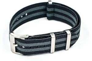 StrapHabit Elastic Watch Strap Watch Band for Men & Women 20mm 22mm Nylon One Piece French Paratrooper Military Parachute Premium Striped