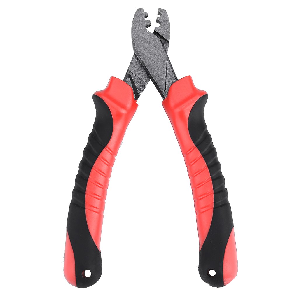Fishing Crimping Tool, Anti-Rust Multi-Functional Fishing Crimping Pliers Tool Comfortable Rubber Handle Tackle Accessory for Sea Fishing Crimping One Hand Operate