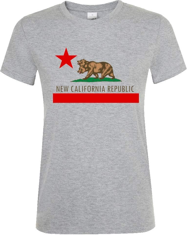 New California Republic Superflag Women Crew Neck T-Shirt