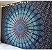 Jaipur Handloom Top Selling Psychedelic Peacock Mandala Tapestry A Perfect Hippie, Bohemian, Indian, Boho, Dorm, Hippy, Psychedelic, Wall Hanging (Queen (84 X 85 inches approx), Blue)