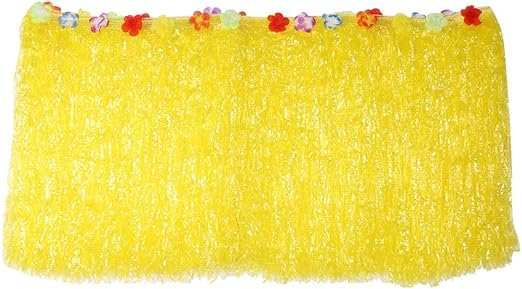 Amazon Nosii ハワイ テーブルスカート ヤシの葉 カラフル フラワー トロピカル ハワイアンパーティーテー ブルスカートカバー ビーチ ガーデン パーティー装飾 イエロー ふきん オンライン通販