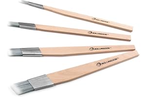 ROLLINGDOG Angular Fitch Brush - Cutting in Brush Set,Detail Paint Brush,Idea for Precision Painting(Pack of 4)