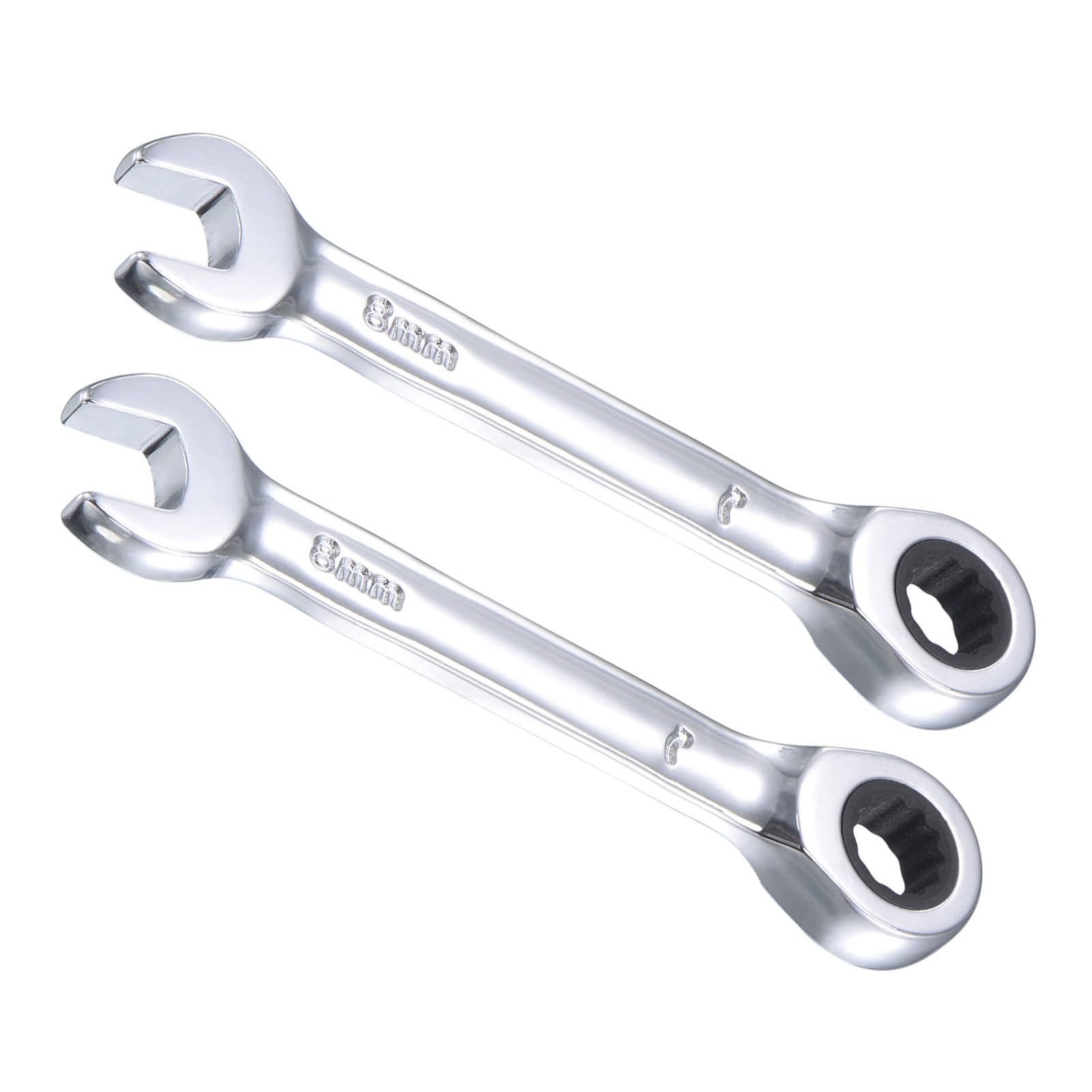 CoCud Ratcheting Wrench, 8mm Head Metric 72-Teeth, Cr-V Combination Wrench Spanner - (Applications: for Repairing Home Tasks), 2-Pieces