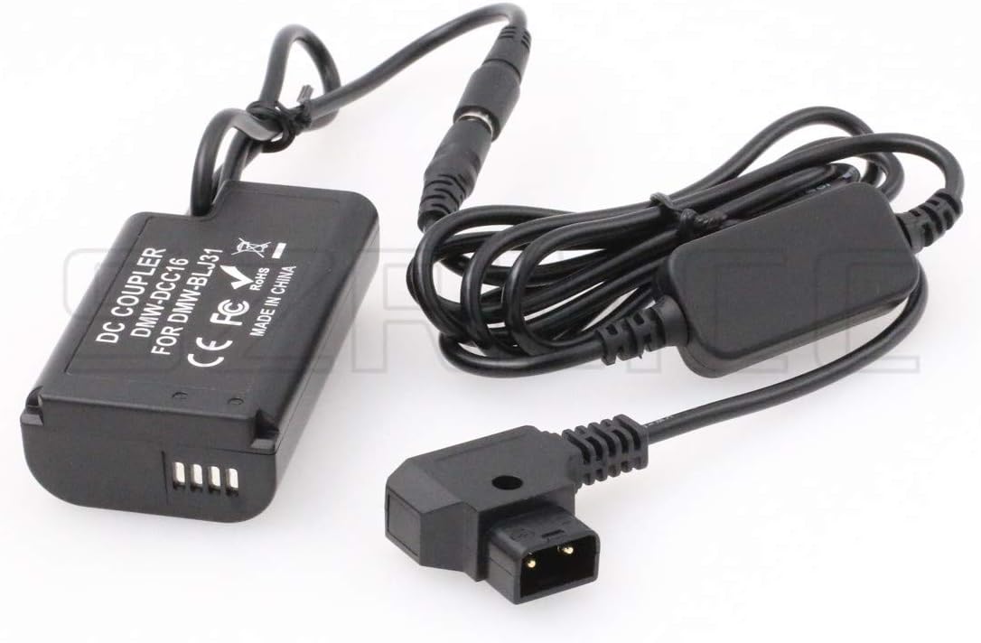 SZRMCC D-tap 2 Pin to DMW-BLJ31 Dummy Battery DMW-DCC16 DC Coupler for Panasonic Lumix S1 S1M S1R S1RM S1H