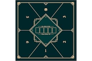 nuveti 24/31/39/47/55 inch Square Foldable 6-Player Texas Poker Card Tabletop Layout Portable Anti-Slip Rubber Board Game Mat Texas Hold'em Poker Mat for Family Game, Casino, Party