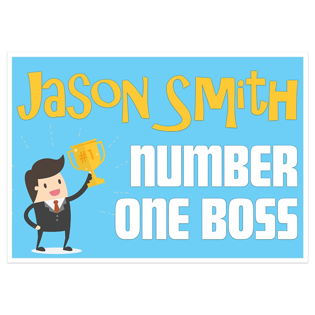 Amazon Com Number One Boss Day Banner Personalized Party Backdrop