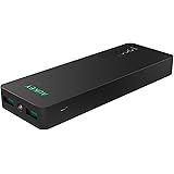 Aukey 12000mAh Portable Power Bank Charger External Battery Pack with AIPower Tech for Apple Android and other USB Powered Devices (5V 2A Input 5V 3.4A Output for Fast Charging) - Black
