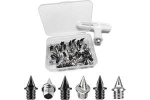 Uxpang Track Spikes are Made of Steel and 1/4 Inch Pyramid Shaped, is a Replacement Worn Spikes for Sprint, Cross Country and Most Running Shoes, Instantly Restores Grip to Running Shoes.