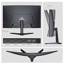KOORUI 27 Inch Curved Gaming Monitor, Full HD 1080p