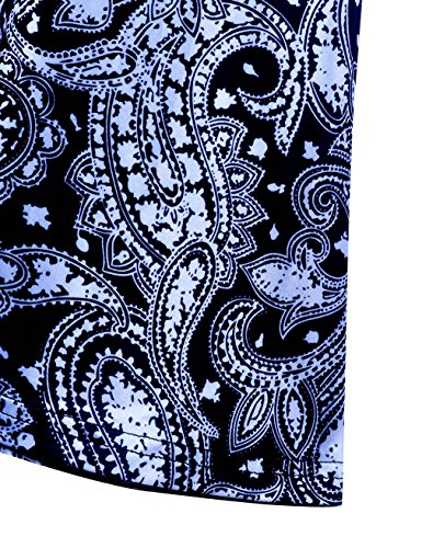 Le Vonfort Summer Dresses for Women, Sleeveless Round Neck Flowy Swing A-line Mid Length Relaxed Sundress with Side Pockets Paisley Black Medium