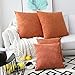 Kevin Textile 2 Packs Fall Large Pillow Covers Decorative Hand Made Faux Linen Throw Pillow Cover Cushion Case for Floor with Invisible Hidden, 26-inches, Orange