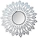 Lulu Decor, Decorative Leaf Metal Wall Mirror, Perfect for Housewarming Gift (Crystal Mirror1)