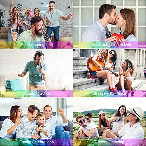 Bluetooth Microfono Karaoke, Xpreen Microfono Bambini Senza Fili Wireless Portatile Macchina da Karaoke per Android/iPhone/iPad/Sony/PC Smartphone