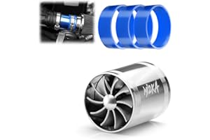 EZAUTO WRAP Mi2KA Turbine Air Intake Fuel Gas Saver Dual Fan Double Turbonator Acceleration System Turbo 2.5"-3.0" Silver