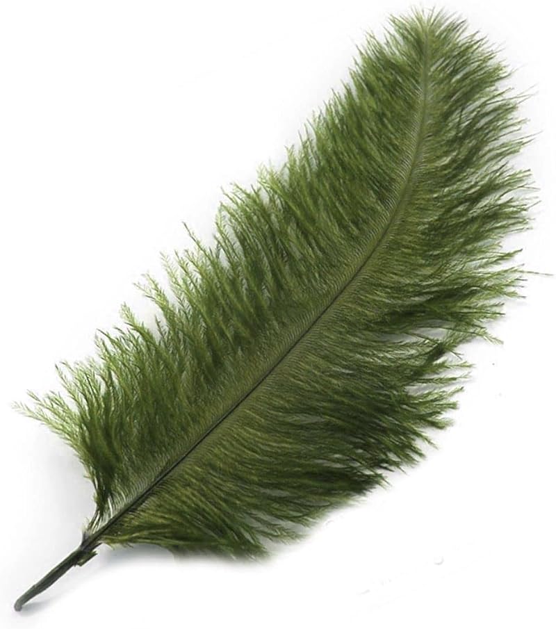 Gregory Crafts Ostrich Feathers Olive Moss Green x5 5-7 Inch Crafts Sewing