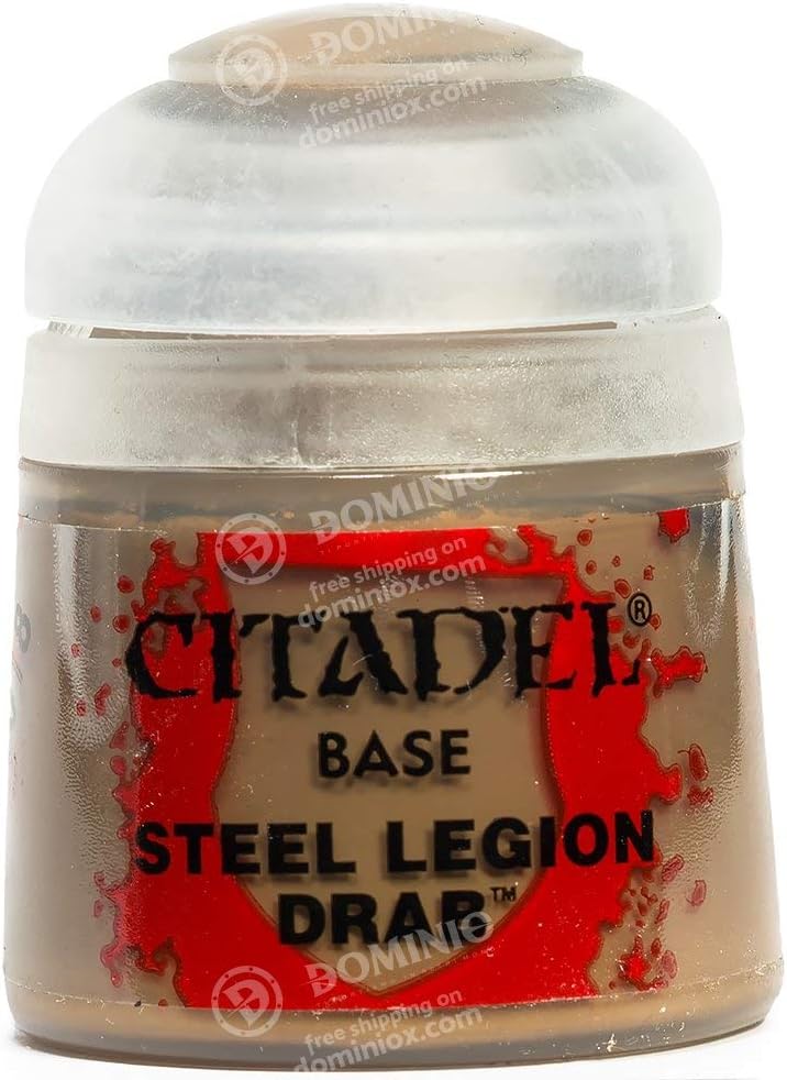 Peinture Citadel Games Workshop - Base Steel Legion Drab - Pot 12ml - Pour Figurines Warhammer
