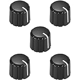 uxcell 5pcs Potentiometer Control Knobs for Electric Guitar Acrylic Volume Tone Knobs Black D Type 4x6mm