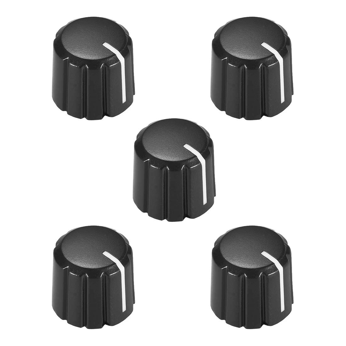 sourcing map 5pcs Potentiometer Control Knobs for Electric Guitar Acrylic Volume Tone Knobs Black D Type 4x6mm