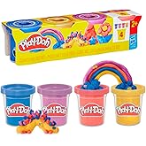 Play-Doh Pack of 4 Shimmer Shine Clay - 4 Shimmering Colours, 85g Each, Toddler & Kid