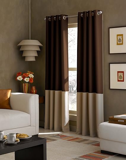 Amazon Com Curtainworks Kendall Color Block Grommet Curtain Panel