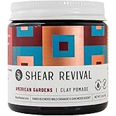 Shear Revival American Gardens Clay Pomade for Men & Women - Vegan, Strong Hold, Matte Dry Finish for All Hair Types, 99% All Natural Ingredients, Orange & Oakmoss Scent, Travel Friendly 3.4oz