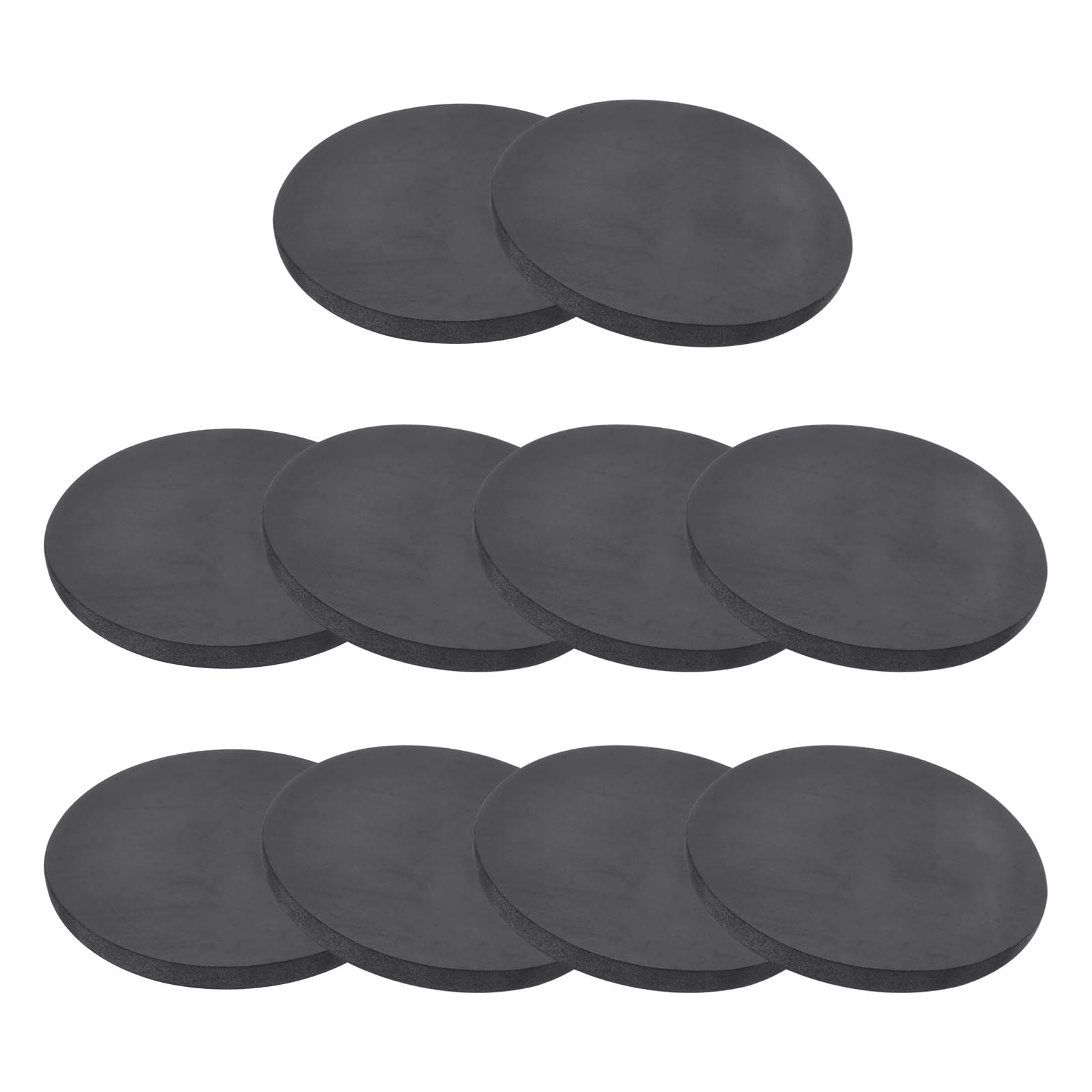 PATIKIL Rubber Solid Discs Washers, 10 Pcs 80mm OD x 6mm Thick Rubber Round Gasket Pad Bushings Spacer Washer for DIY Gasket Craft, Black