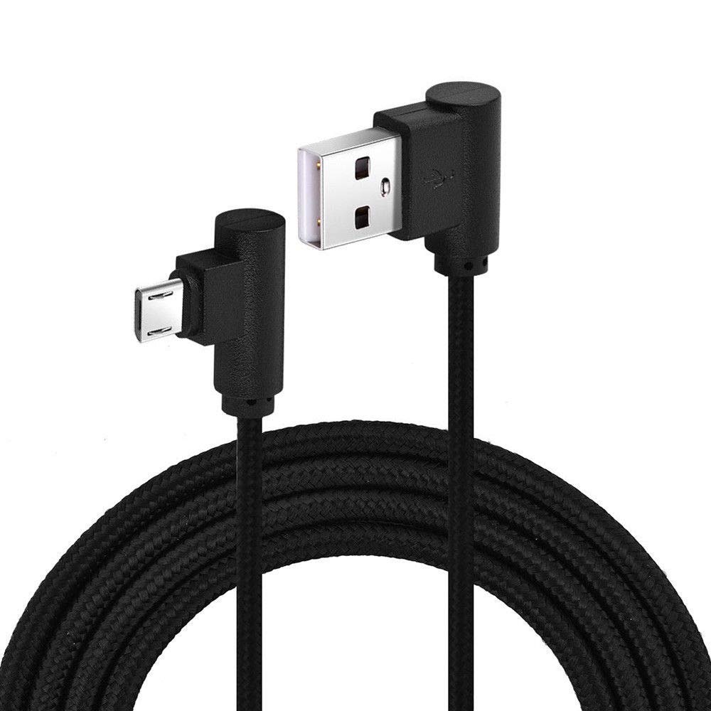 Mr.Gadget's Solutions Braided 90 Degree Right Angle Micro USB Fast Data Sync Charger Cable Charging- 2 Meter Long Compatible with Google Chromecast, Chromecast Ultra and Fire Stick