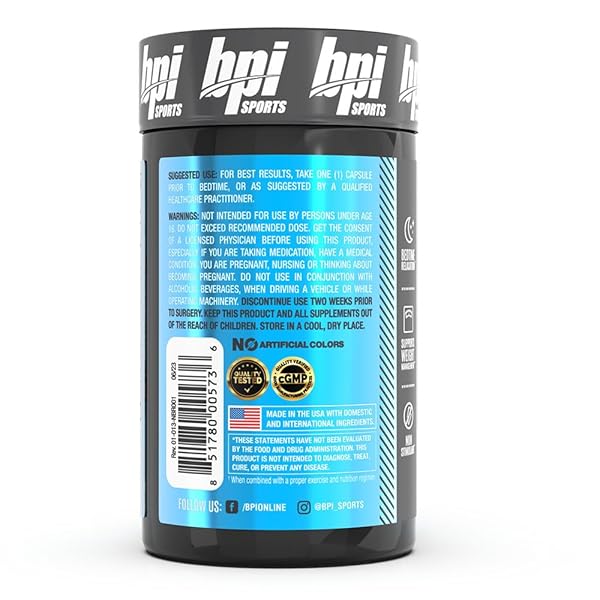 BPI SPORTS NITE BURN – NIGHTTIME FAT BURNER & SLEEP SUPPORT – KETO-FRIENDLY – WEIGHT LOSS, BURN FAT, RELAXATION, BOOST METABOLISM – 30 SERVINGS – 640MG, CAPSULE