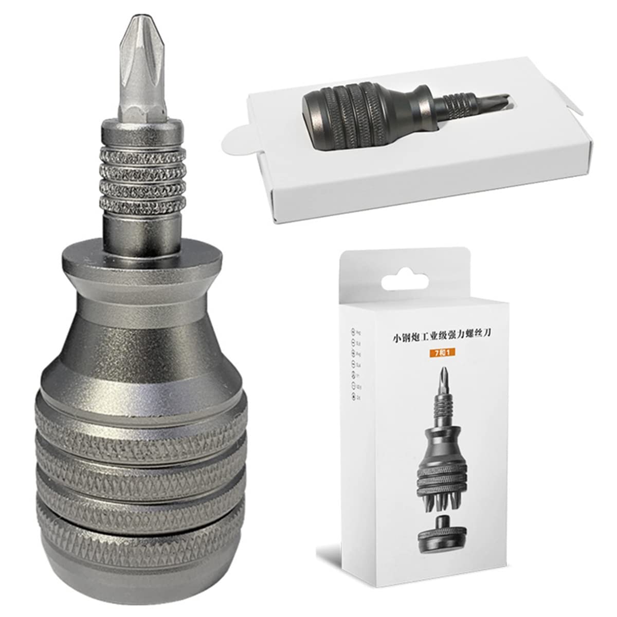 KJKVIVH 7 in 1 Mini Screwdriver Titanium Screwdriver 1/4 Inch Magnetic Torx Screw Driver Bit Kit Home Repair Tools