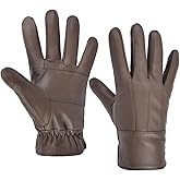 Harssidanzar Men's Leather Gloves Warmth Soft Lined Winter Leather Gloves SM046US