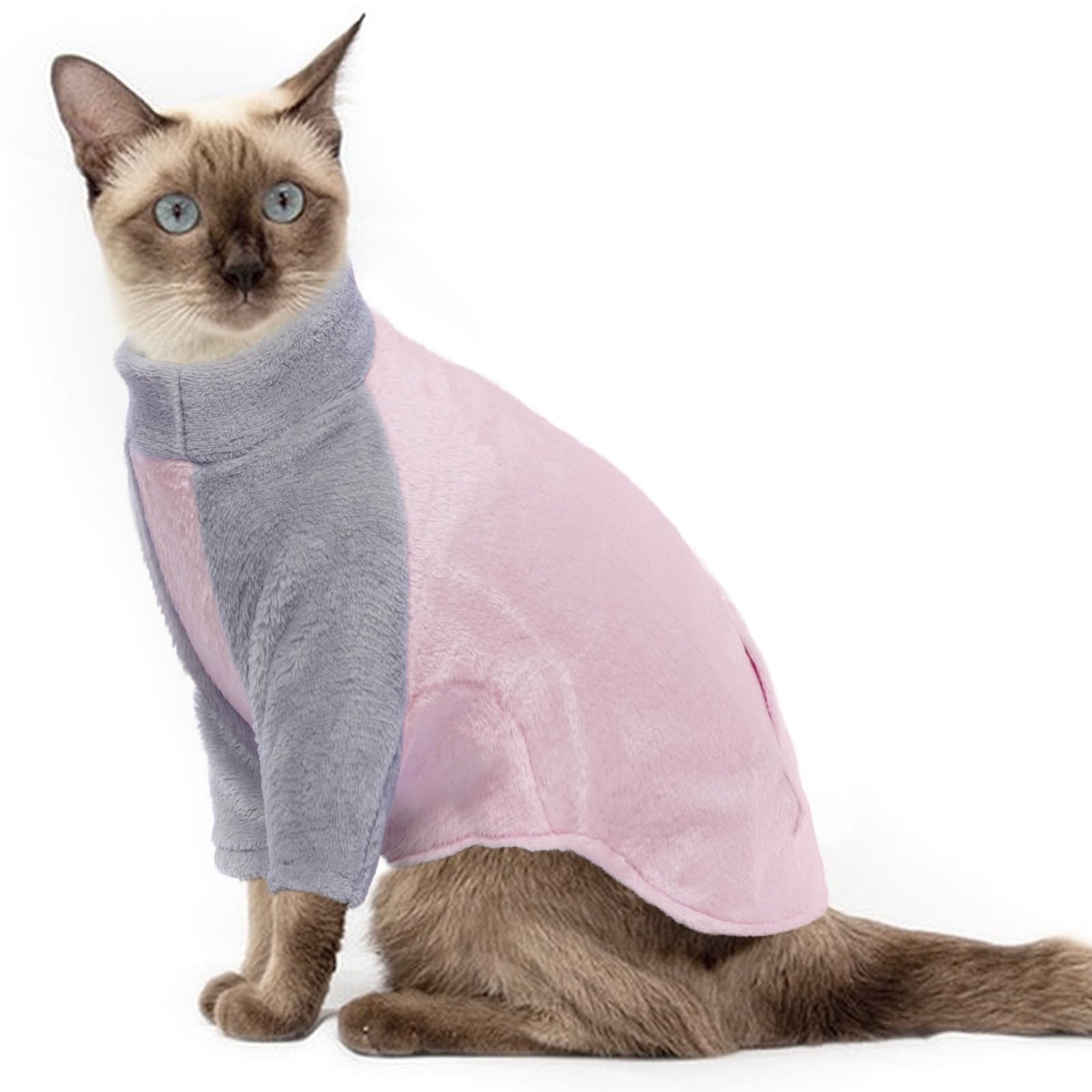 Cat Sweater, Large Cat Sweater Winter Coat Warm Jumper Fleece Winter Pullover Vest(Pink, 2XL) — image 1