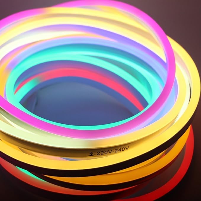 AtneP Plastic Long Neon Flex Flexible Frosted Light (Multicolour, 5m)