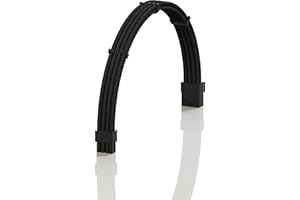 LINKUP - AVA 30cm PCI-E 8 Pin (6+2) GPU PSU Power Supply Braided Sleeved Custom Mod PC Extension Cable w/Combs | Strong & Sti