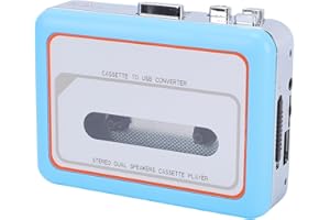PUSOKEI Cassette Tape Player, Portable Cassette to Digital Converter, Built in Speaker, Walk Man Player, USB Cassette to MP3 